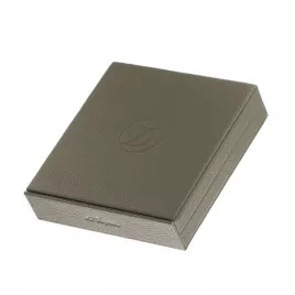 Bőr borítású kézzel készített S.T. Dupont Okoumé fával bélelt utazó humidor 8 szál szivar részére-Khaki zöld