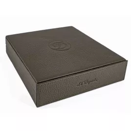 Bőr borítású kézzel készített S.T. Dupont Okoumé fával bélelt utazó humidor 8 szál szivar részére-Khaki zöld