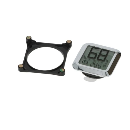 TFA digitális higrométer 5x5cm, króm színű, szerelő gyűrűvel és elemmel - Hygrometer
