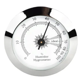 Angelo humidor hygrométer – króm kerettel, fehér számlappal, 50 mm