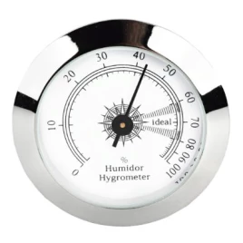 Angelo humidor hygrométer – króm kerettel, fehér számlappal, 50 mm