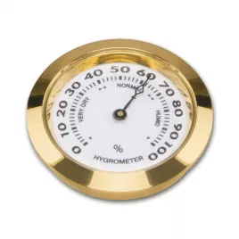 Humidor hygrométer, arany színű - kis méretű