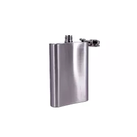 Rozsdamentes acél flaska, laposüveg - 5 oz. = 1.47dl-króm színű