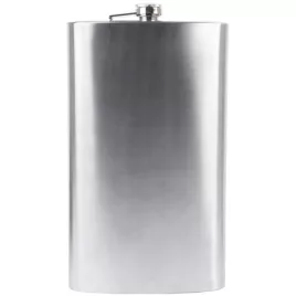 Rozsdamentes acél flaska, szál csiszolt laposüveg - 64 oz. = 1.89 liter