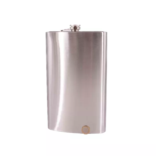 Rozsdamentes acél flaska, szál csiszolt laposüveg - 64 oz. = 1.89 liter