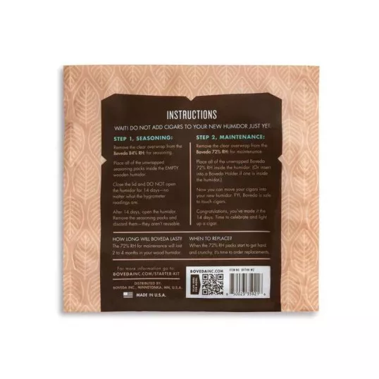 Boveda Humidor Starter Kit, 50 szálas szivar tároló dobozok beüzemeléséhez és használatához
