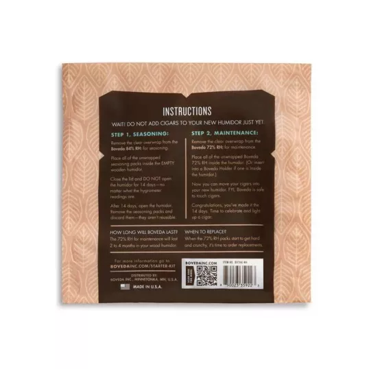 Boveda Humidor Starter Kit, 100 szálas szivar tároló dobozok beüzemeléséhez és használatához