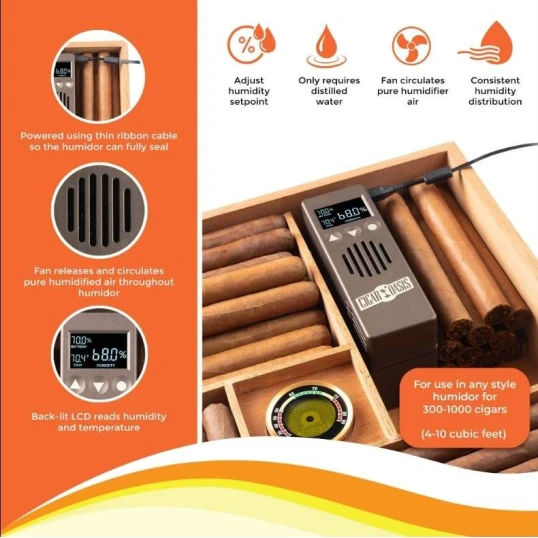 Cigar Oasis Plus 3.0 elektromos párásító szivar szekrényekhez - beépített WIFI-vel, akár 1000 szál szivar tárolásához is ideális