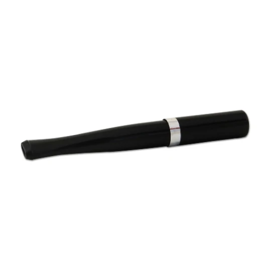 Denicotea Automatic cigaretta szipka – fekete színű, ezüst színű gyűrűvel, 9mm filterrel - 10 cm - Automatic szipka