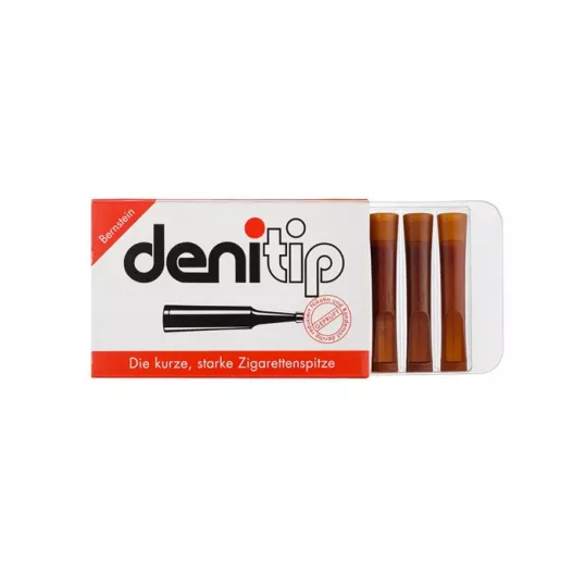 Denitip borostyánsárga színű cigaretta szipka, 6 darabos csomagolásban - 50mm