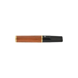 Denicotea Nice cigaretta szipka diófa borítással, barna-fekete, arany színű gyűrűvel – 74 mm