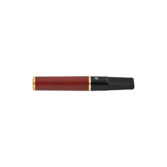 Denicotea Nice cigaretta szipka mahagóni fa borítással, vörösesbarna-fekete, arany színű gyűrűvel – 74 mm