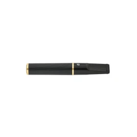 Denicotea Nice cigaretta szipka ébenfa borítással, fekete, arany színű gyűrűvel – 74 mm