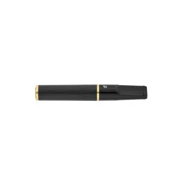 Denicotea Nice cigaretta szipka ébenfa borítással, fekete, arany színű gyűrűvel – 74 mm