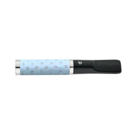 Denicotea Slimline cigaretta szipka világoskék csillámporos mintával, slim adapterrel – 69 mm