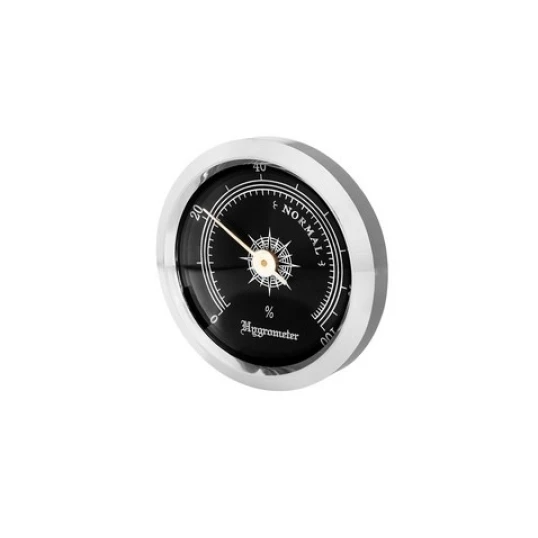 Angelo analóg higrométer humidorba, ezüst kerettel – fekete számlap - Hygrometer