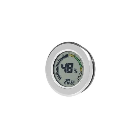 Angelo digitális humidor higrométer - króm színű, használható mint beépített páratartalom mérő is! - Hygrometer