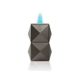 Colibri Quasar Gunmetal, nagy méretű asztali szivargyújtó 3-as szúrólánggal - sötétszürke