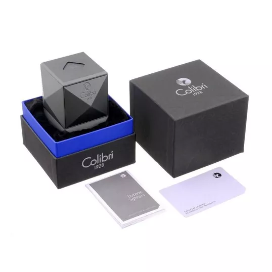 Colibri Quasar Gunmetal, nagy méretű asztali szivargyújtó 3-as szúrólánggal - sötétszürke