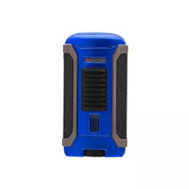 Colibri Apex Matte Blue, egyes Jet lánggal égő szivar öngyújtó Pachmayr mintával - matt kék