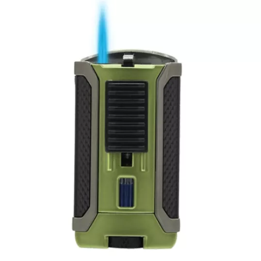Colibri Apex Matte Green, egyes Jet lánggal égő szivar öngyújtó Pachmayr mintával - zöld