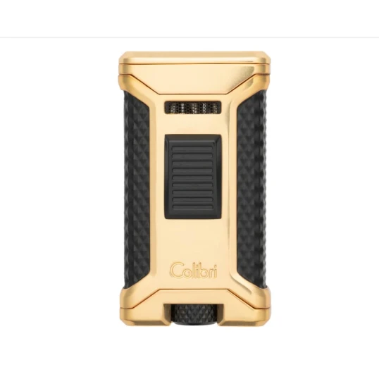 Colibri Ascari Gold & Black hármas szúrólángos szivaröngyújtó beépített szivarfúróval - Colibri Ascari