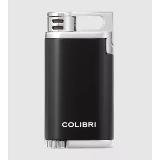 Colibri Belmont, egyes Jet lánggal égő szivar öngyújtó fekete és króm színben