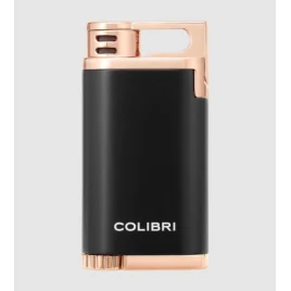 Colibri Belmont, egyes Jet lánggal égő szivar öngyújtó fekete és rozéarany színben