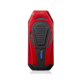 Colibri Boss III Jet Red Black szivar gyújtó 3-as szúrólánggal és kihajtható dupla pengés szivarvágóval - fekete/vörös