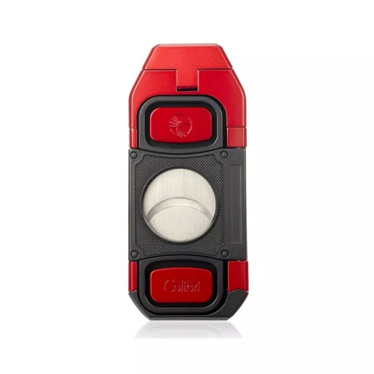 Colibri Boss III Jet Red Black szivar gyújtó 3-as szúrólánggal és kihajtható dupla pengés szivarvágóval - fekete/vörös