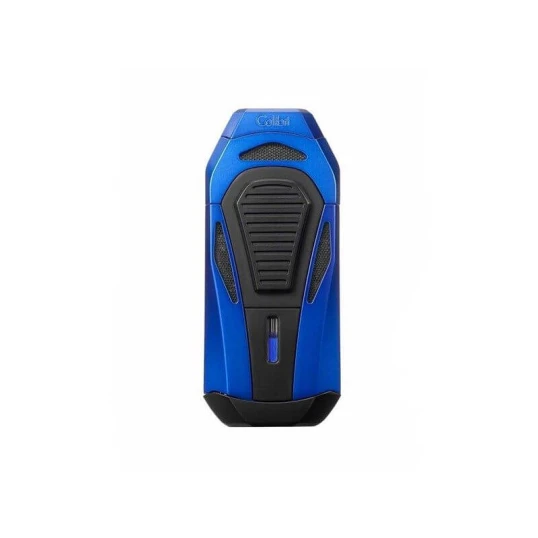 Colibri Boss 3 Jet Blue, szivar gyújtó 3-as szúrólánggal és kihajtható dupla pengés szivarvágóval - kék - Colibri Boss III