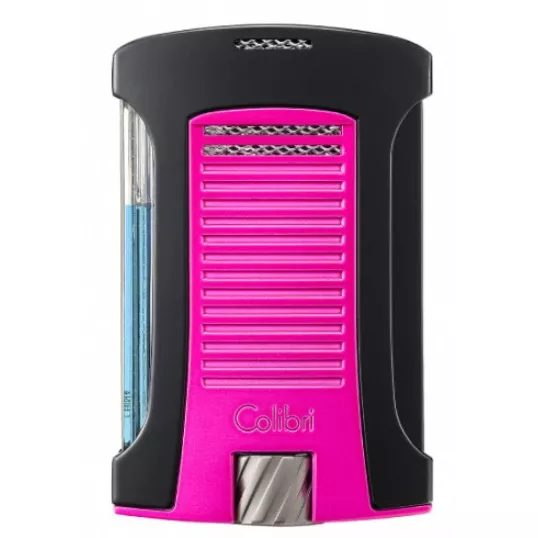 Colibri Daytona Black+Pink erős egyes szúrólángos szivar öngyújtó piezo gyújtással - fekete és rózsaszín