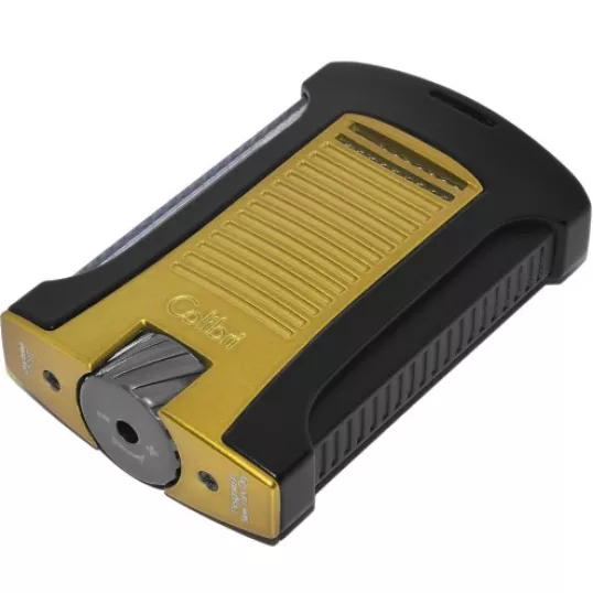 Colibri Daytona Black+Gold erős egyes szúrólángos szivar öngyújtó piezo gyújtással - fekete és arany