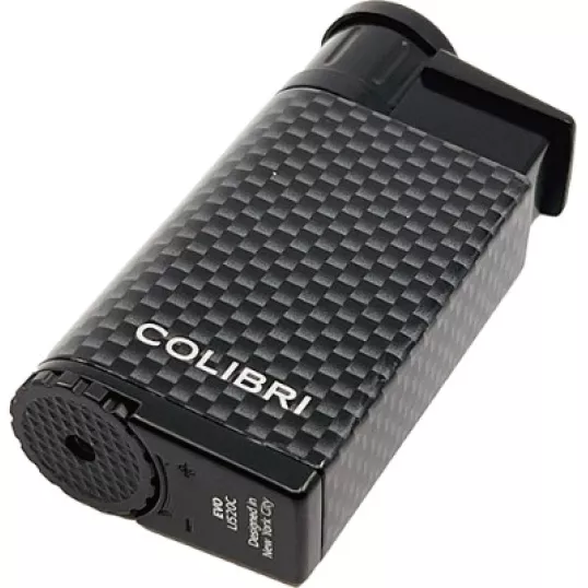 Colibri Evo CF fekete szivaröngyújtó – ferde jet lánggal, karbon mintával