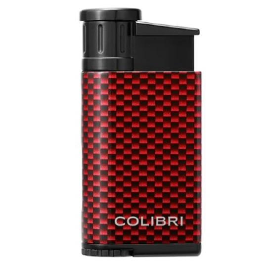 Colibri Evo CF piros szivaröngyújtó – ferde jet lánggal, karbon mintával - Colibri Evo
