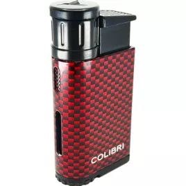 Colibri Evo CF piros szivaröngyújtó – ferde jet lánggal, karbon mintával