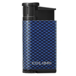 Colibri Evo CF kék szivaröngyújtó – ferde jet lánggal, karbon mintával