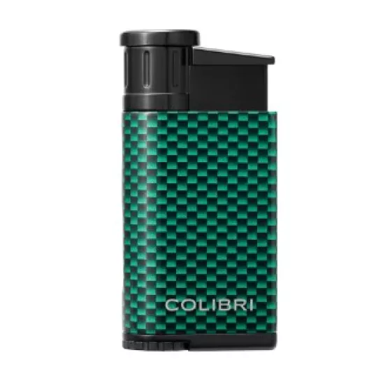 Colibri Evo CF zöld szivaröngyújtó – ferde jet lánggal, karbon mintával