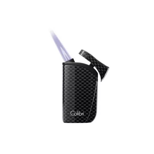 Colibri Falcon Carbon Fiber Black különleges kialakítású szúró lángos szivar öngyújtó - fekete