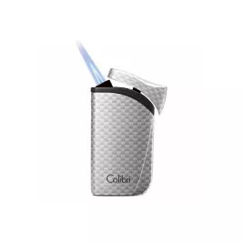 Colibri Falcon Carbon Fiber Silver különleges kialakítású szúró lángos szivar öngyújtó - ezüst