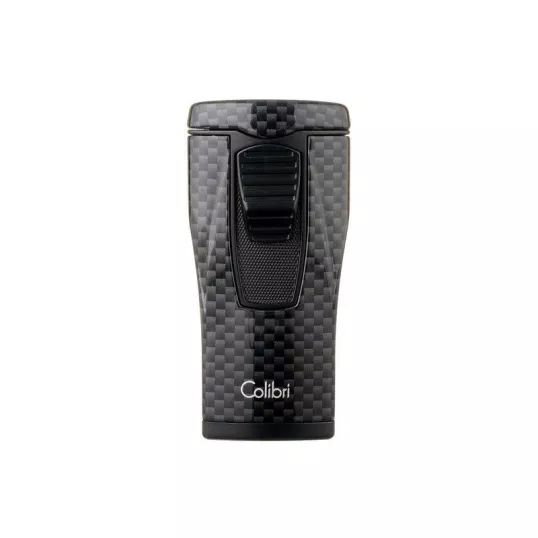 Colibri Monaco Carbon Fiber Black, hármas piramis formájú lánggal égő szúrólángos szivar öngyújtó - fekete