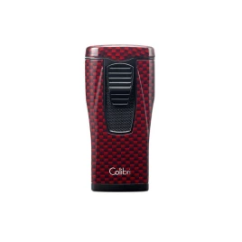 Colibri Monaco Red Carbon Fiber hármas piramis lángú szúrólángos szivar öngyújtó – piros karbon mintás
