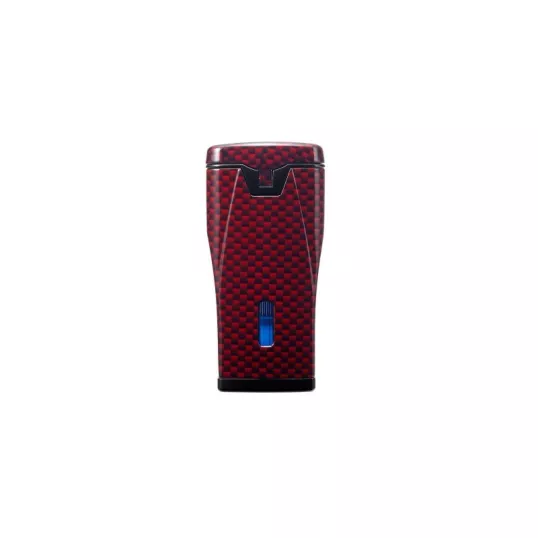 Colibri Monaco Red Carbon Fiber hármas piramis lángú szúrólángos szivar öngyújtó – piros karbon mintás