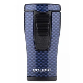 Colibri Monaco Blue Carbon Fiber hármas piramis lángú szúrólángos szivar öngyújtó – kék karbon mintás