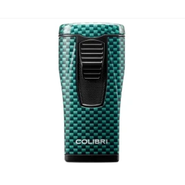 Colibri Monaco Green Carbon Fiber hármas piramis lángú szúrólángos szivar öngyújtó – zöld karbon mintás