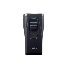 Colibri Monaco Metallic Black, hármas piramis formájú lánggal égő szúrólángos szivar öngyújtó - fekete