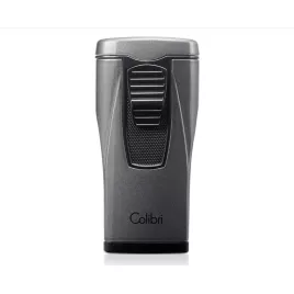 Colibri Monaco Metallic Charcoal, hármas piramis formájú lánggal égő szúrólángos szivar öngyújtó - szürke
