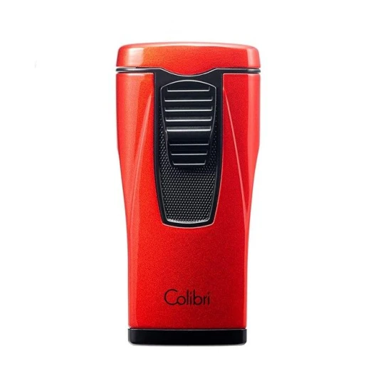 Colibri Monaco Metallic Red hármas piramis lángú szúrólángos szivar öngyújtó – piros - Colibri Monaco