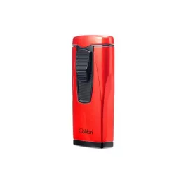 Colibri Monaco Metallic Red, hármas piramis formájú lánggal égő szúrólángos szivar öngyújtó - piros