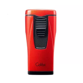 Colibri Monaco Metallic Red, hármas piramis formájú lánggal égő szúrólángos szivar öngyújtó - piros